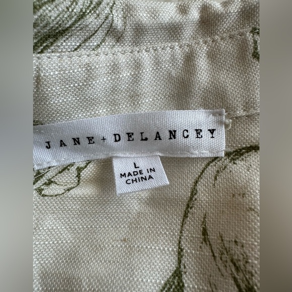 Jane + Delancey Horse Linen Button Down Shirt Women’s Sz Large Boho - Picture 3 of 6